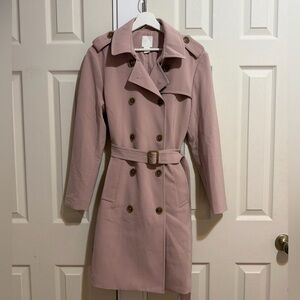 H&M Mauve Double-Breasted Trench Coat